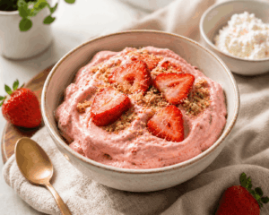 Erdbeer-Cheesecake Protein-Eis zum Abnehmen