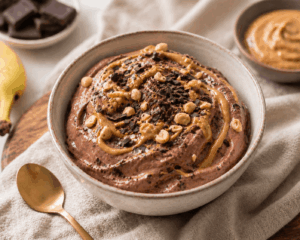 Erdnuss-Schoko Protein-Eis zum Abnehmen