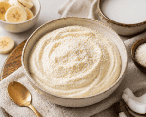 Kokos-Vanille Protein-Eis zum Abnehmen 
